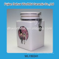 Elegant ceramic seal pot with wedding figurine